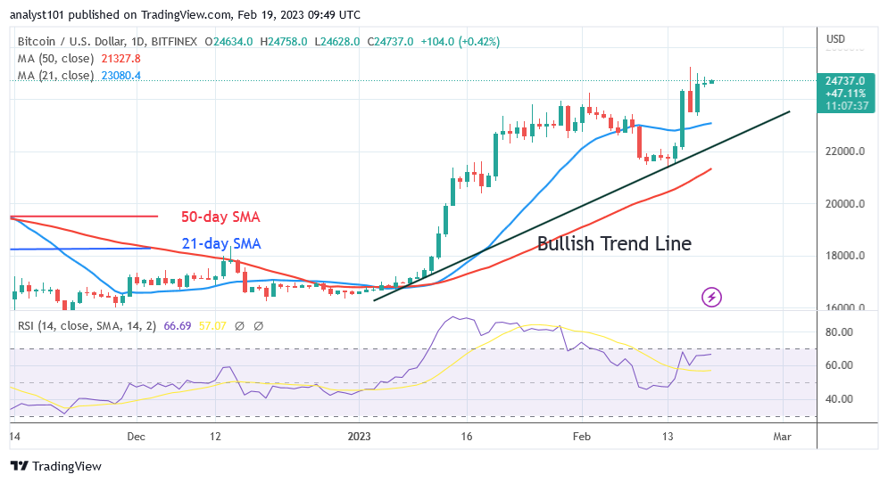 Bitcoin Price Prediction for Today, February 19: BTC Price Recovers as It Re-Enters the $25K Barrier Level